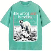 The Wrong ICE Is Melting Anti ICE and Batik vintage washed oversized T-shirt in Blue
