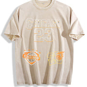 Chicago 23 Basketball Vintage Washed T-Shirt in Beige