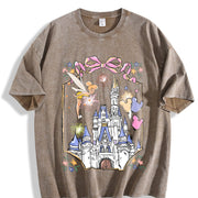 Retro Walt World Magical Castle Trip vintage washed oversized T-shirt in Brown
