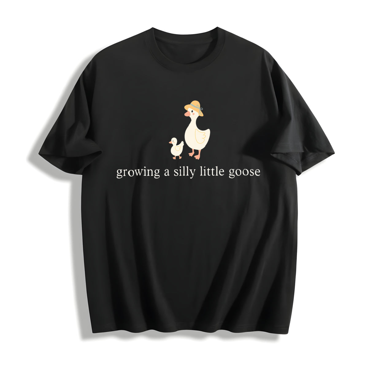 Growing a Silly Little Goose Cotton T-Shirt in Black