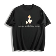 Growing a Silly Little Goose Cotton T-Shirt in Black