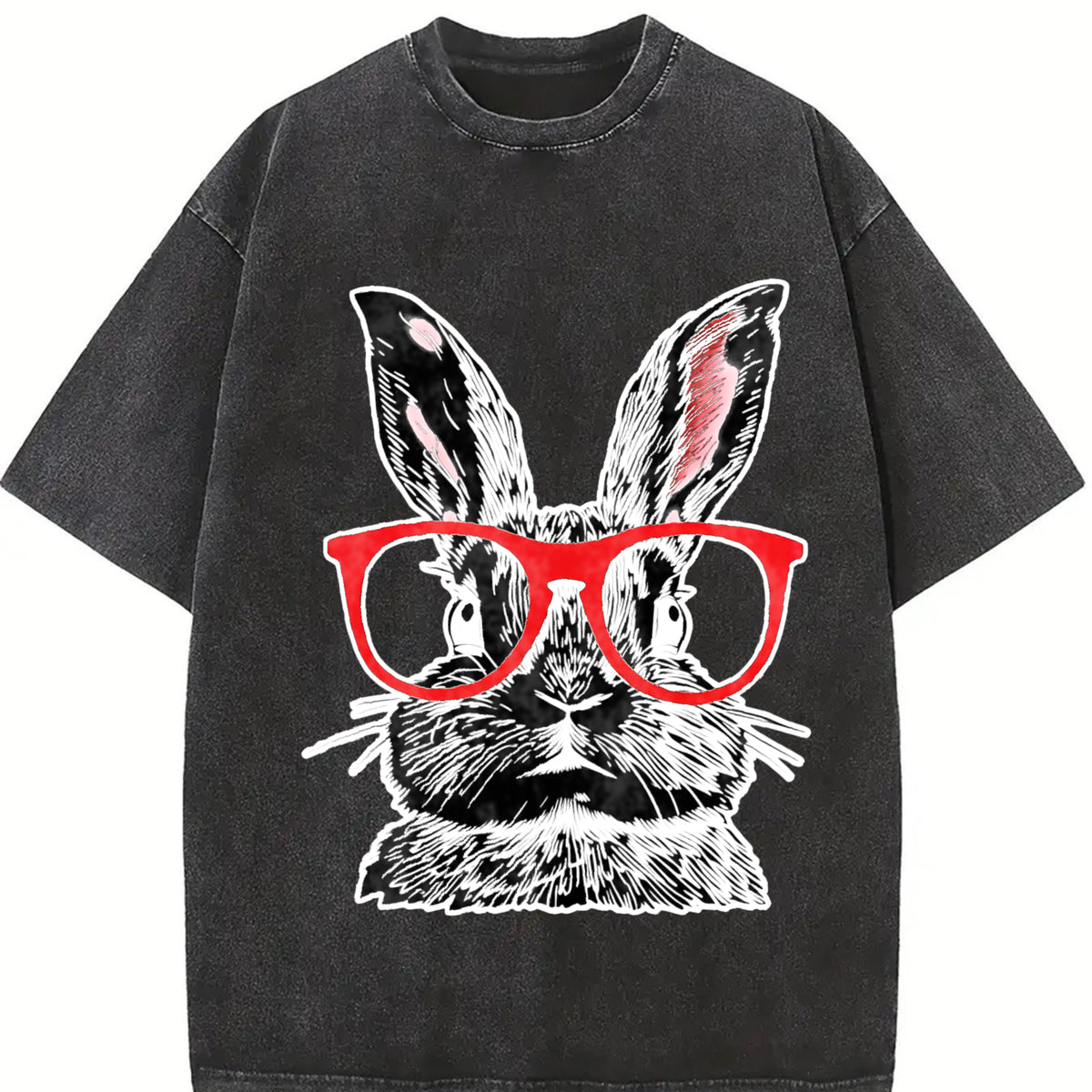 Thick Retro Vintage Washed T-Shirt in Black
