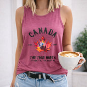 Canada True North Women's Color Cotton Tank Top in Red