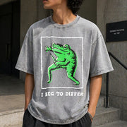 I Disagree Vintage Washed T-Shirt in Gray