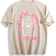 Gold's Gym Vintage Fitness vintage washed oversized T-shirt in Beige
