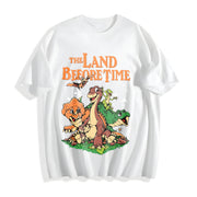 The Land Before Time Pastel Dinosaur Friends Cotton T-Shirt in White