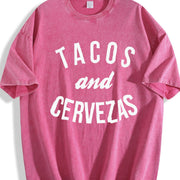Tacos and Cervezas for Sarcastic Humor Classic Cinco De Vintage Washed T-Shirt in Red