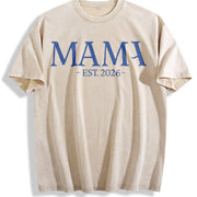 Personalized Grandma and Grandpa Vintage Washed T-Shirt in Beige