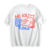 No ICE Please Cat Cotton T-Shirt in White