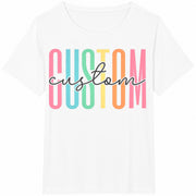 Custom Personalized Text Teacher School Custom Profession Cotton T-Shirt in White