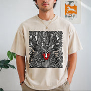 Studio Ghibli Forest Spirit Ghibli Vintage Washed T-Shirt in Beige