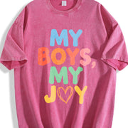 My Boys My Joy Vintage Washed T-Shirt in Red