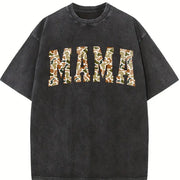 Camouflage Mama Army Mom Vintage Washed T-Shirt in Black
