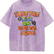 Take the Risk Vintage Washed T-Shirt in Purple