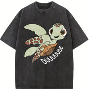 Squirt Tahirt Finding Nemo Vintage Washed T-Shirt in Black