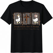 Jesus Made a Mama Christian Mom Cotton T-Shirt in Black