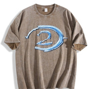 Retro Halo 2 Gaming Vintage Washed T-Shirt in Brown