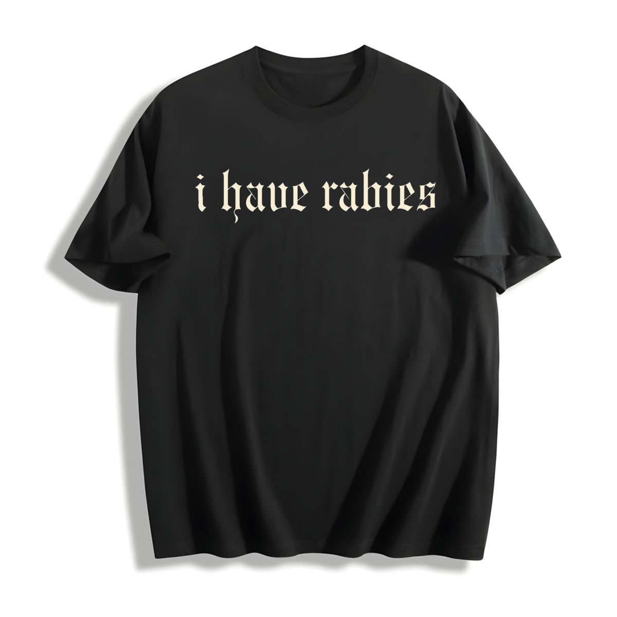I Have Rabies Cotton T-Shirt in Black