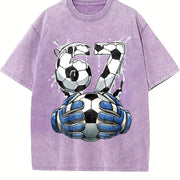 67 Soccer Vintage Washed T-Shirt in Purple