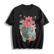 Anatomical Heart Cardiology ICU CVICU Nurse in the Making Cotton T-Shirt in Black