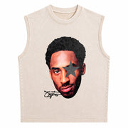 KB24 Wet Cement 4S Wet Cement Vintage Washed Tank Top in Beige