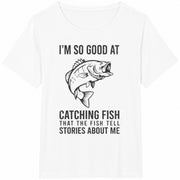 Fishing Fisherman Cotton T-Shirt in White
