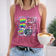 From the 80S and 90S Raised Me. Regular Women's Color Cotton Tank Top in Red