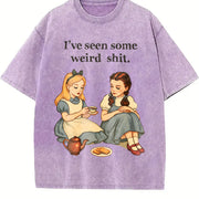 Weird Stuff Larger Vintage Washed T-Shirt in Purple