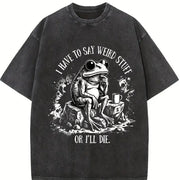 I Have to Say Weird Stuff or I'll Die Vintage Washed T-Shirt in Black