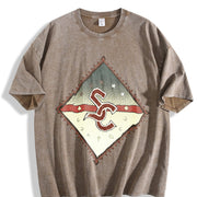 Adam Sandler 90s Comedy Collage vintage washed oversized T-shirt in Brown