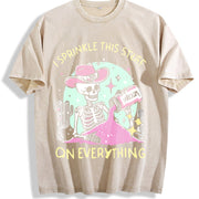 I Sprinkle This Stuff on Everything. Short-sleeved. Vintage Washed T-Shirt in Beige