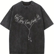 Christian : Bold Jesus Distressed vintage washed oversized T-shirt in Black
