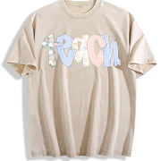 Kindergarten Teacher Custom Teacher Vintage Washed T-Shirt in Beige
