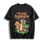 The Land Before Time Pastel Dinosaur Friends Cotton T-Shirt in Black
