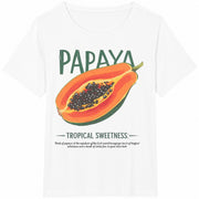Papaya Tropical Sweetness Cotton T-Shirt in White