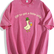 Off to Get a Little Silly St. Patrick's Day vintage washed oversized T-shirt in Red