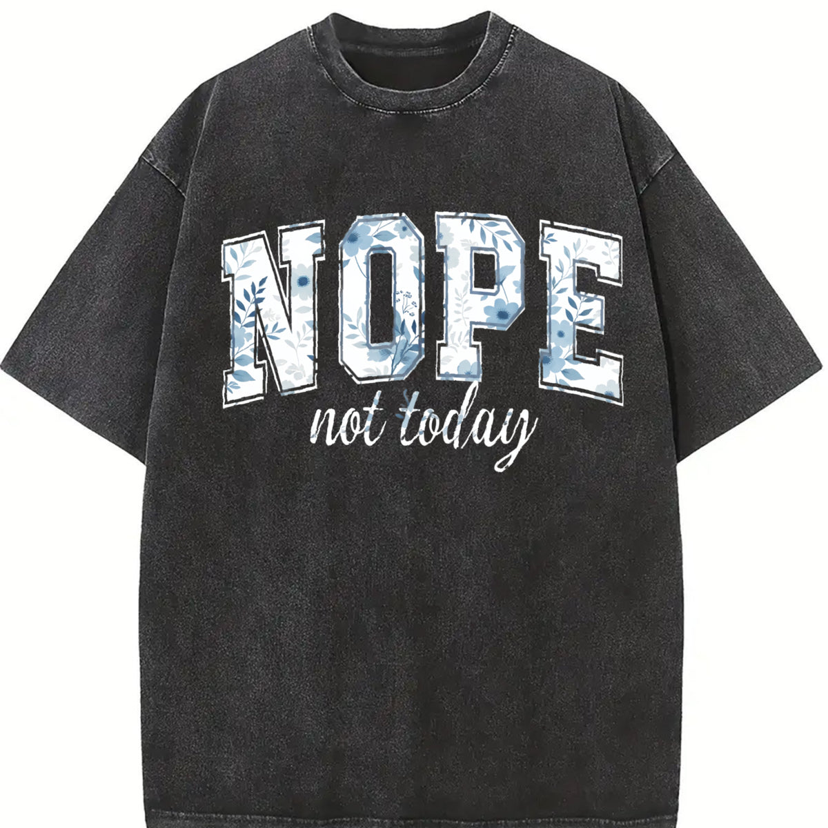 Nope Not Today Mothers Day 90s vintage washed oversized T-shirt in Black