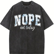 Nope Not Today Mothers Day 90s vintage washed oversized T-shirt in Black