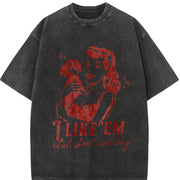 Cowboy Quote PNG Western Saying Clipart Vintage Washed T-Shirt in Black