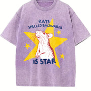 Rat Pun Meme Vintage Washed T-Shirt in Purple