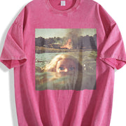 Drowning Glam Doll Vintage Washed T-Shirt in Red