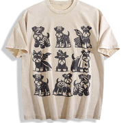 Miniature Schnauzer Vintage Washed T-Shirt in Beige