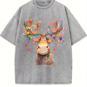 Valentine's Day Spring/ Vintage Washed T-Shirt in Gray