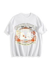 Cute Gilmore Ghouls Cotton T-Shirt in White