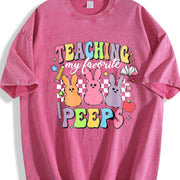 Teaching My Favorite Peeps Vintage Washed T-Shirt in Red