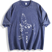 Retro Heavy Limited Gon Hunter X Hunter Anime Manga vintage washed oversized T-shirt in Blue