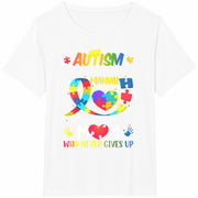 Autism Comes with a Mom Cotton T-Shirt in White