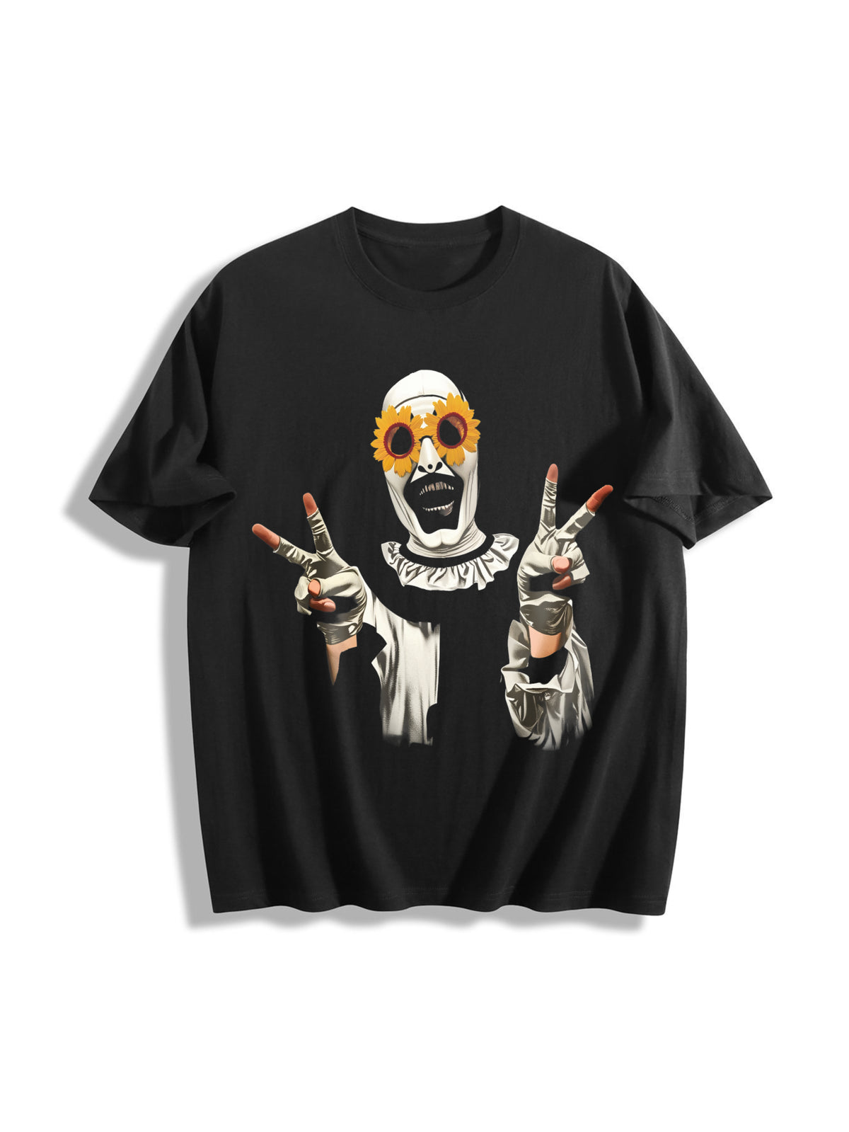 Retro Terrifier Art the Clown Cotton T-Shirt in Black