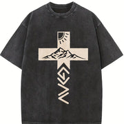 Retro 230 Pure 'God Is Greater Than Our Highs And Lows' vintage washed oversized T-shirt in Black