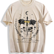 Basgiath War College Vintage Washed T-Shirt in Beige